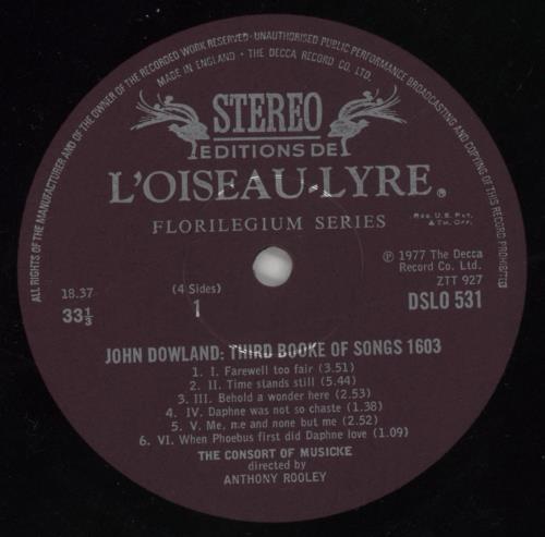 John Dowland Third Booke Of Songs 1603 2-LP vinyl record set (Double LP Album) UK 84M2LTH859780