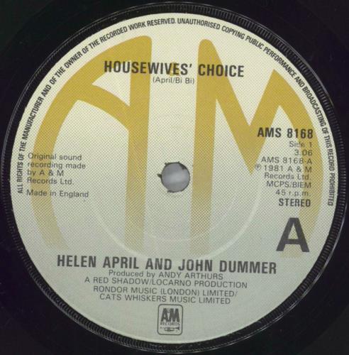 John Dummer & Helen April Housewives' Choice 7" vinyl single (7 inch record / 45) UK K1H07HO826266