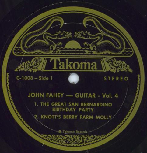 John Fahey Guitar Vol. 4 vinyl LP album (LP record) US J-FLPGU793924