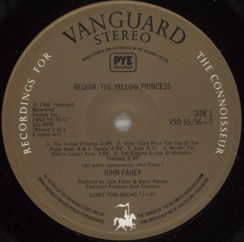 John Fahey Requia / The Yellow Princess - EX 2-LP vinyl record set (Double LP Album) UK J-F2LRE880274
