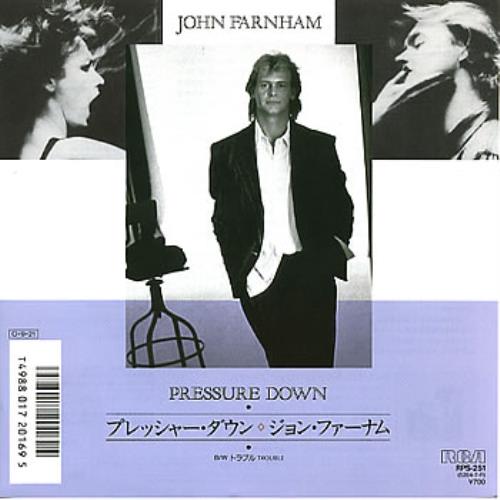 John Farnham Pressure Down 7" vinyl single (7 inch record / 45) Japanese JFN07PR305189