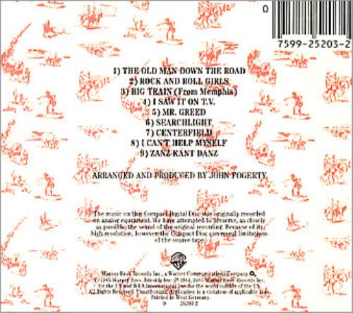 John Fogerty Centerfield CD album (CDLP) US FOGCDCE351571