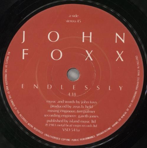 John Foxx Endlessly - Double pack 7" vinyl single (7 inch record / 45) UK JFX07EN172591