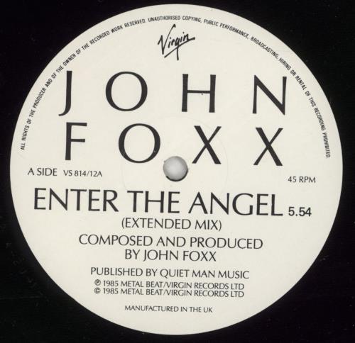 John Foxx Enter The Angel 12" vinyl single (12 inch record / Maxi-single) UK JFX12EN18397