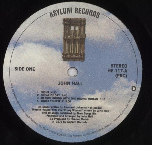 John Hall John Hall vinyl LP album (LP record) US J2JLPJO836176