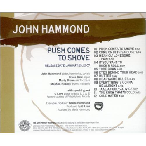 John Hammond Push Comes To Shove CD album (CDLP) US JHMCDPU418015