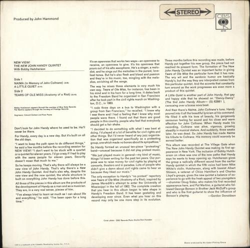 John Handy New View! vinyl LP album (LP record) UK JH6LPNE444341