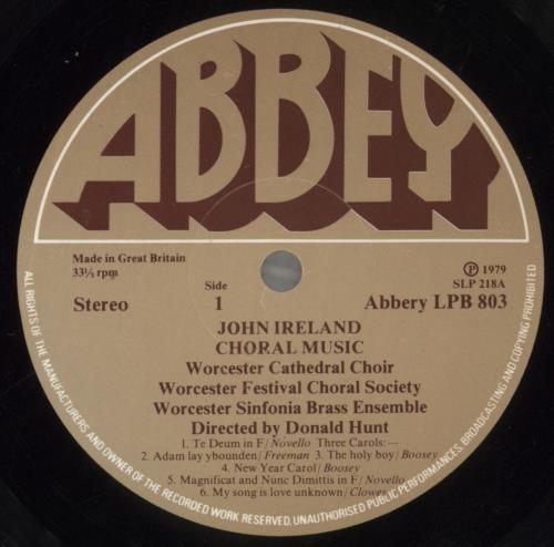 John Ireland John Ireland: Choral Music vinyl LP album (LP record) UK IAILPJO857592