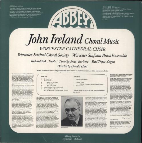 John Ireland John Ireland: Choral Music vinyl LP album (LP record) UK IAILPJO857592