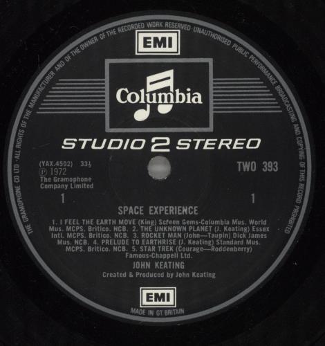 John Keating Space Experience - Sticker vinyl LP album (LP record) UK JKILPSP880020