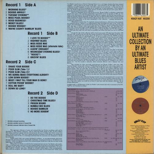 John Lee Hooker Boogie Awhile 2-LP vinyl record set (Double LP Album) UK JLH2LBO703117