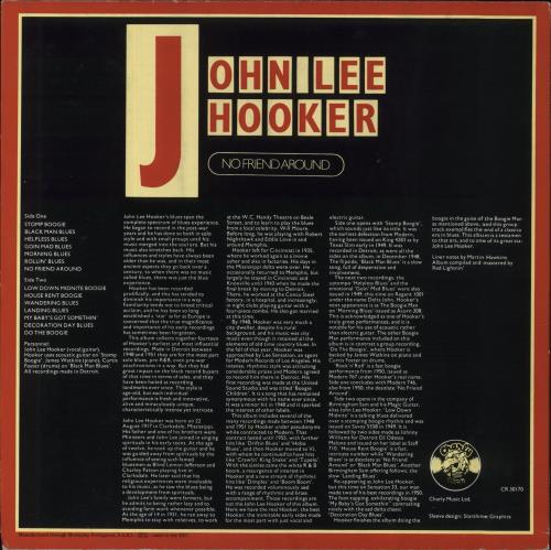 John Lee Hooker No Friend Around vinyl LP album (LP record) UK JLHLPNO856117