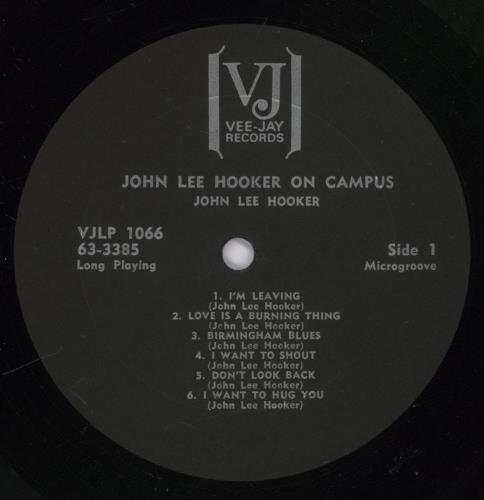 John Lee Hooker On Campus vinyl LP album (LP record) US JLHLPON892406