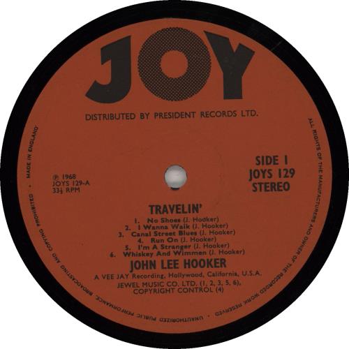 John Lee Hooker Travelin' vinyl LP album (LP record) UK JLHLPTR752899