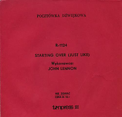 John Lennon (Just Like) Starting Over 7" vinyl single (7 inch record / 45) Polish LEN07JU287456