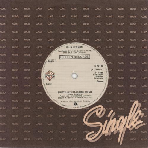 John Lennon (Just Like) Starting Over 7" vinyl single (7 inch record / 45) Irish LEN07JU741467
