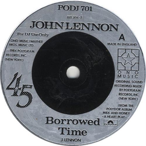 John Lennon Borrowed Time 7" vinyl single (7 inch record / 45) UK LEN07BO43335