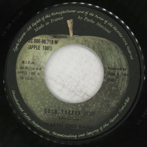 John Lennon Cold Turkey 7" vinyl single (7 inch record / 45) French LEN07CO222520