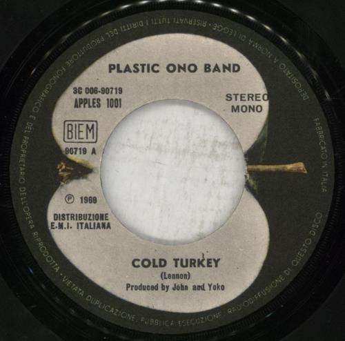 John Lennon Cold Turkey 7" vinyl single (7 inch record / 45) Italian LEN07CO879685