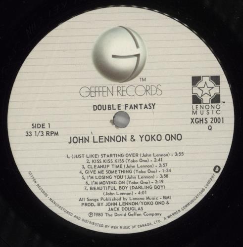 John Lennon Double Fantasy vinyl LP album (LP record) Canadian LENLPDO170331