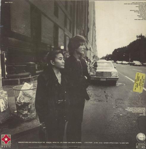 John Lennon Double Fantasy vinyl LP album (LP record) Israeli LENLPDO806093