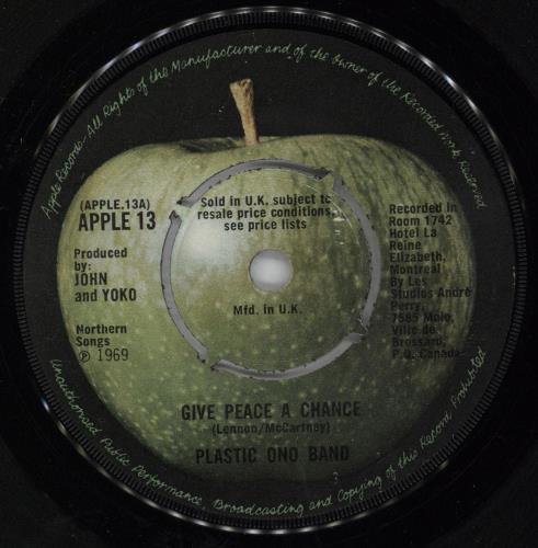 John Lennon Give Peace A Chance - 1st - 4pr 7" vinyl single (7 inch record / 45) UK LEN07GI751776