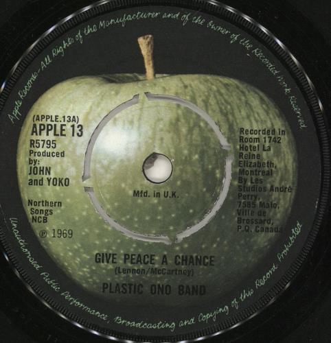 John Lennon Give Peace A Chance - 2nd - 4pr 7" vinyl single (7 inch record / 45) UK LEN07GI402218