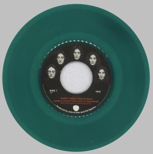 John Lennon Happy Xmas (War Is Over) - Green Vinyl - P/S 7" vinyl single (7 inch record / 45) US LEN07HA58224