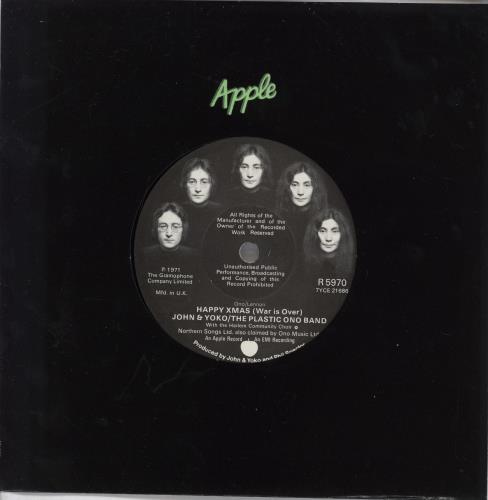 John Lennon Happy Xmas (War Is Over) - solid 7" vinyl single (7 inch record / 45) UK LEN07HA554942