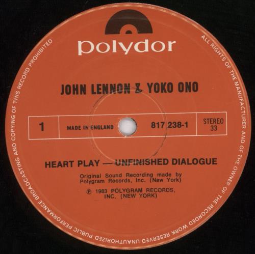 John Lennon Heart Play + insert - Open Shrink vinyl LP album (LP record) UK LENLPHE817941
