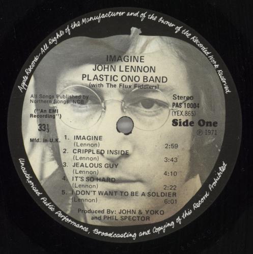 John Lennon Imagine - 80s vinyl LP album (LP record) UK LENLPIM604315