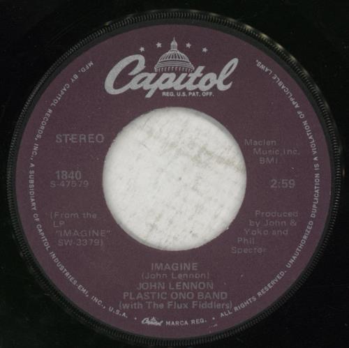 John Lennon Imagine 7" vinyl single (7 inch record / 45) US LEN07IM68956