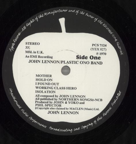 John Lennon John Lennon / Plastic Ono Band - 1st - EX vinyl LP album (LP record) UK LENLPJO879772