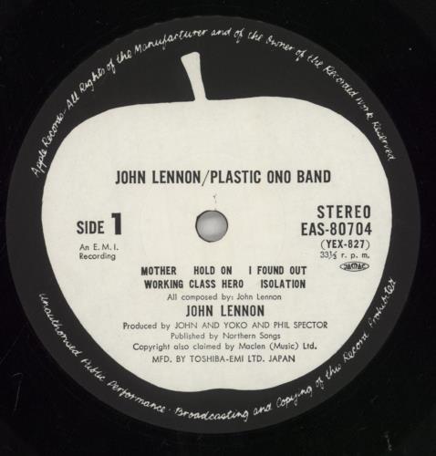 John Lennon John Lennon / Plastic Ono Band vinyl LP album (LP record) Japanese LENLPJO628658