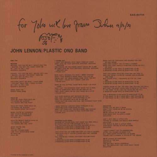 John Lennon John Lennon / Plastic Ono Band vinyl LP album (LP record) Japanese LENLPJO628658