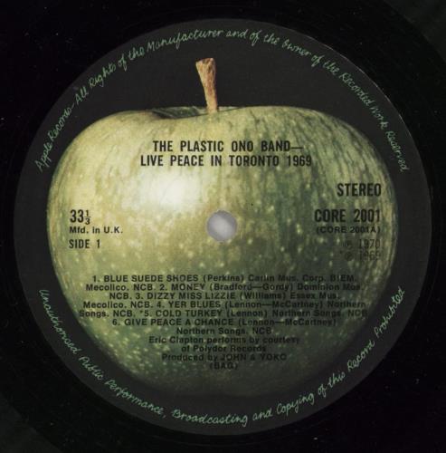 John Lennon Live Peace In Toronto 1969 - EX vinyl LP album (LP record) UK LENLPLI706304