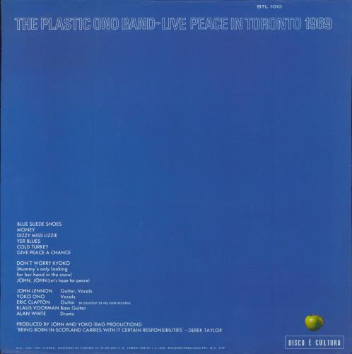 John Lennon Live Peace In Toronto 1969 - Mono vinyl LP album (LP record) Brazilian LENLPLI821347
