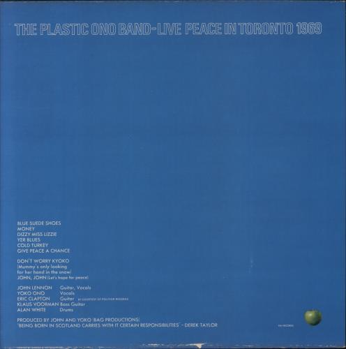John Lennon Live Peace In Toronto 1969 - NM vinyl LP album (LP record) UK LENLPLI859366