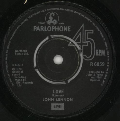 John Lennon Love 7" vinyl single (7 inch record / 45) UK LEN07LO55853