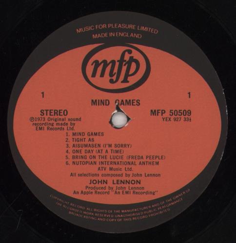 John Lennon Mind Games - EX vinyl LP album (LP record) UK LENLPMI294411
