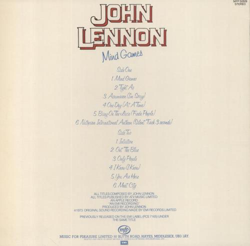 John Lennon Mind Games - EX vinyl LP album (LP record) UK LENLPMI294411