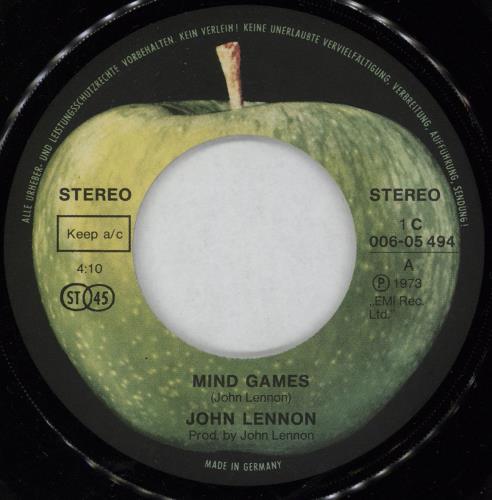 John Lennon Mind Games 7" vinyl single (7 inch record / 45) German LEN07MI752088