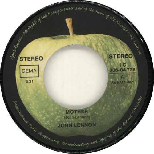 John Lennon Mother 7" vinyl single (7 inch record / 45) German LEN07MO701988
