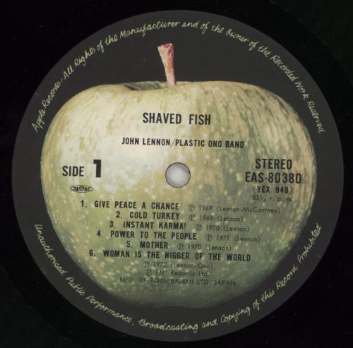 John Lennon Shaved Fish vinyl LP album (LP record) Japanese LENLPSH72810