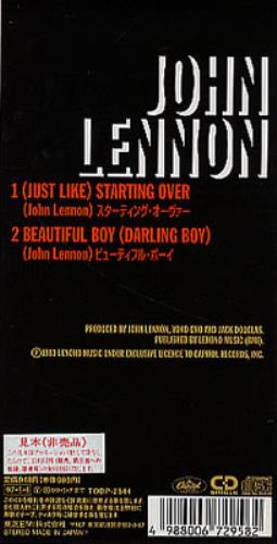 John Lennon Starting Over 3" CD single (CD3) Japanese LENC3ST135602