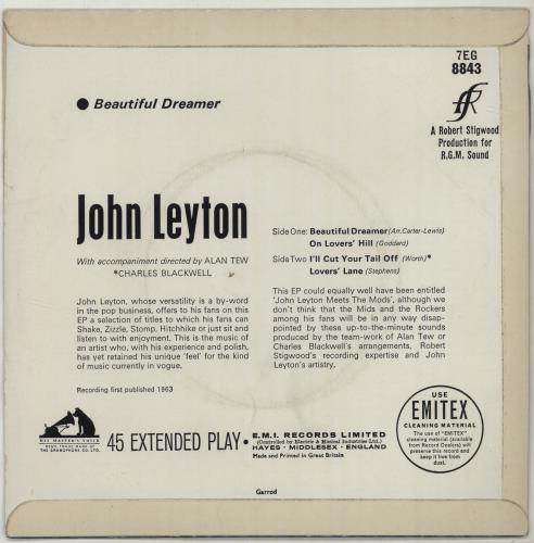 John Leyton Beautiful Dreamer 7" vinyl single (7 inch record / 45) UK LEY07BE688731
