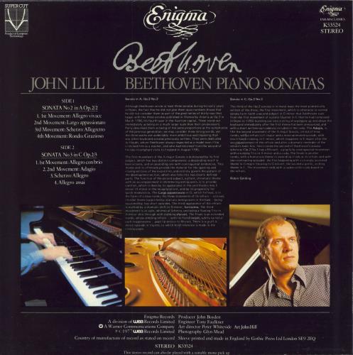 John Lill Beethoven Piano Sonatas vinyl LP album (LP record) UK K-6LPBE790237