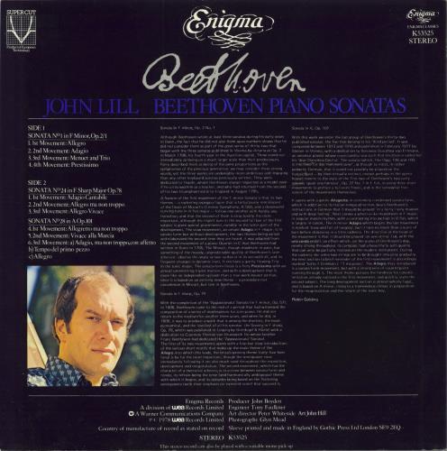 John Lill Beethoven Piano Sonatas vinyl LP album (LP record) UK K-6LPBE790242