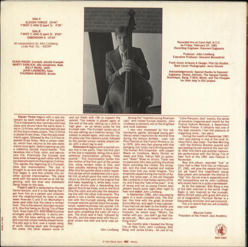 John Lindberg Dimension 5 vinyl LP album (LP record) Italian Q6HLPDI708900