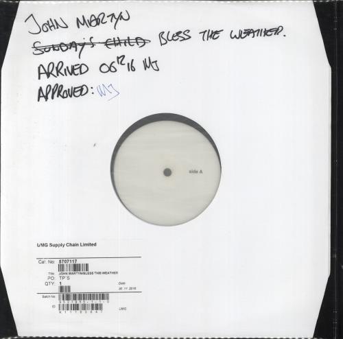 John Martyn Bless The Weather - 180gm Test Pressing vinyl LP album (LP record) UK JMYLPBL824293
